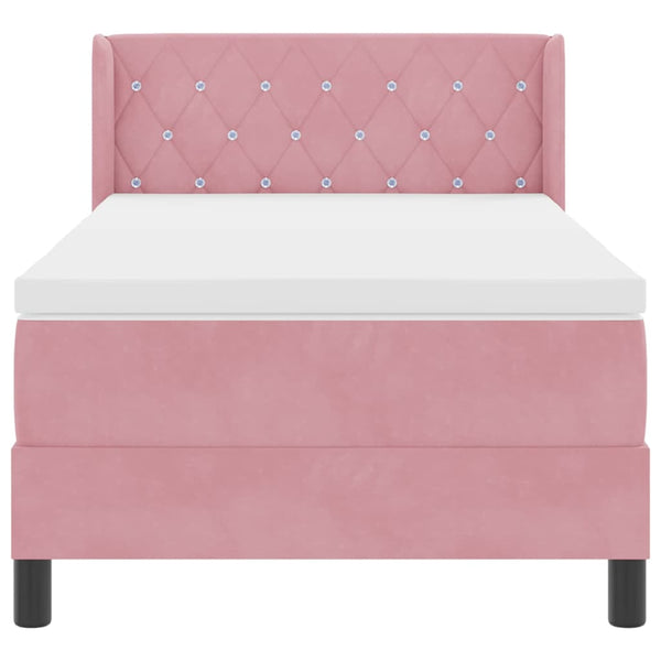 vidaXL Lit coffre avec tête de lit Rose 200 x 100 cm Velours