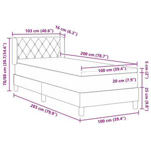 vidaXL Lit coffre avec tête de lit Rose 200 x 100 cm Velours