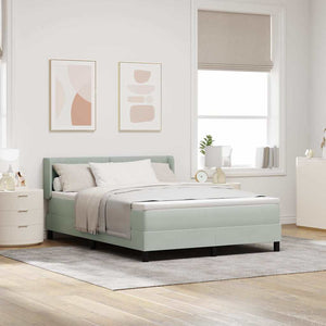 Boxspringbett mit Kopfteil Hellgrau 190x140 cm