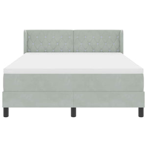 Boxspringbett mit Kopfteil Hellgrau 190x140 cm