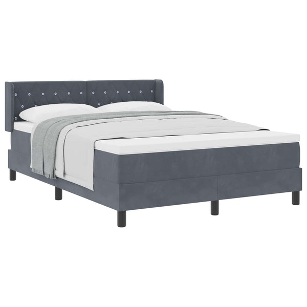 Boxspringbett Dunkelgrau Samt 140x190 cm