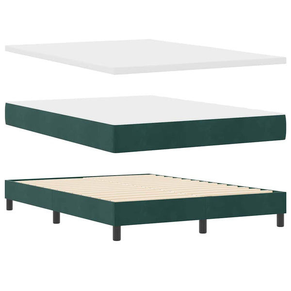 vidaXL Lit coffre avec tête de lit vert foncé 190 x 140 cm velours