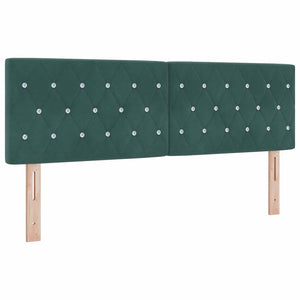 vidaXL Lit coffre avec tête de lit vert foncé 190 x 140 cm velours