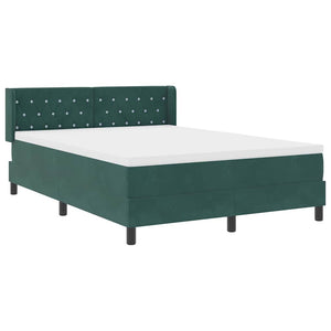 vidaXL Lit coffre avec tête de lit vert foncé 190 x 140 cm velours