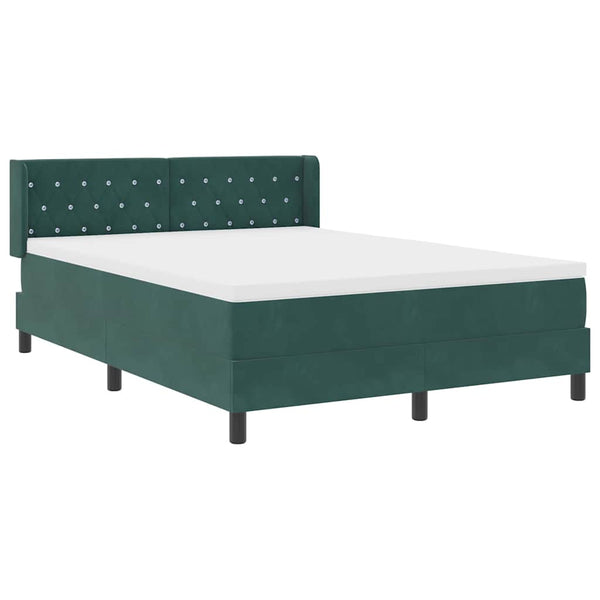 vidaXL Lit coffre avec tête de lit vert foncé 190 x 140 cm velours