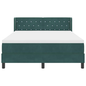 vidaXL Lit coffre avec tête de lit vert foncé 190 x 140 cm velours