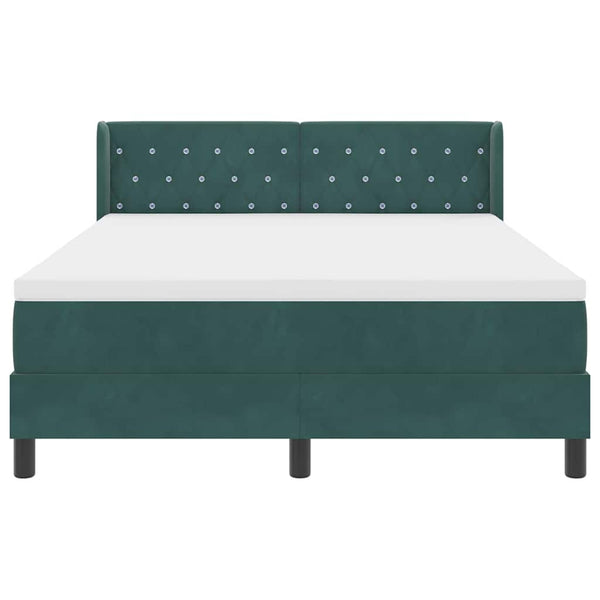 vidaXL Lit coffre avec tête de lit vert foncé 190 x 140 cm velours
