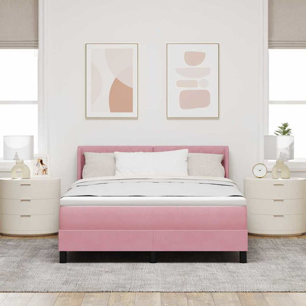 Boxspringbett Rosa 190x140 cm Samt