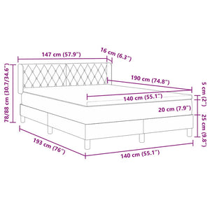 Boxspringbett Rosa 190x140 cm Samt