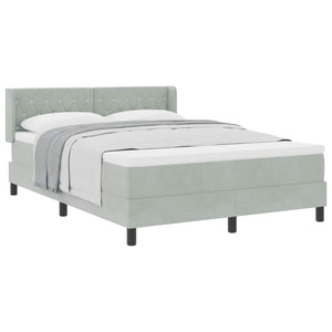 Boxspringbett Hellgrau Samt 200x140 cm