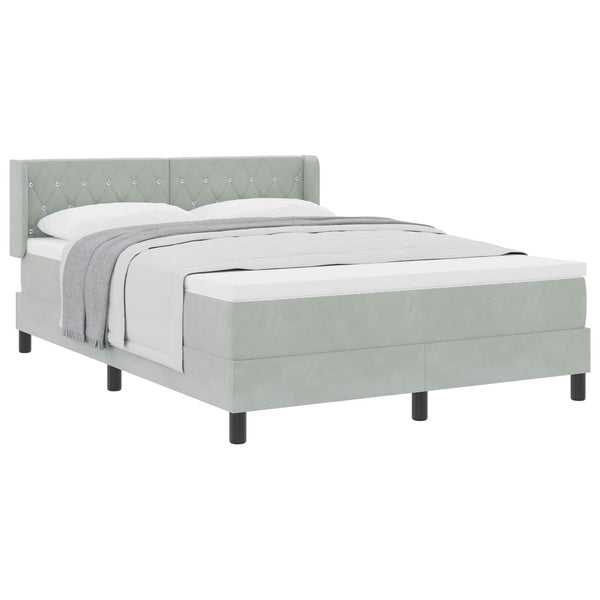 Boxspringbett Hellgrau Samt 200x140 cm