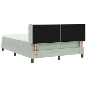 Boxspringbett Hellgrau Samt 200x140 cm