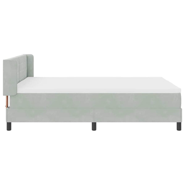 Boxspringbett Hellgrau Samt 200x140 cm