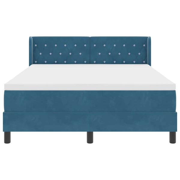 Boxspringbett Dunkelblau 200x140 cm Samt