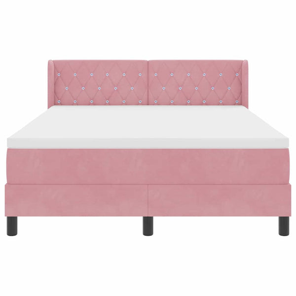 Boxspringbett Rosa Samt 200 x 140 cm