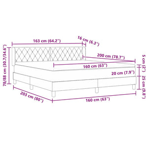 Boxspringbett Dunkelblau Samt 200x160 cm