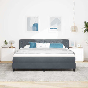 Boxspringbett Dunkelgrau Samt 200x180 cm