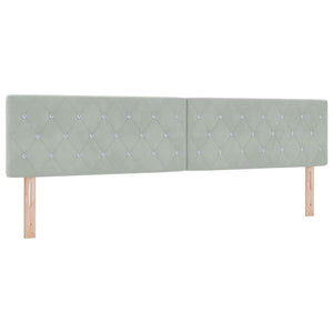 vidaXL Lit coffre avec tête de lit gris clair 200 x 200 cm velours