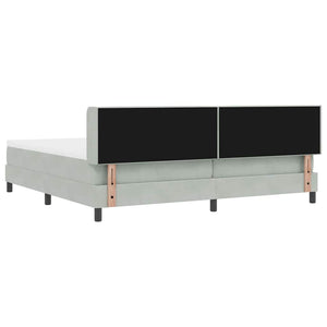 vidaXL Lit coffre avec tête de lit gris clair 200 x 200 cm velours