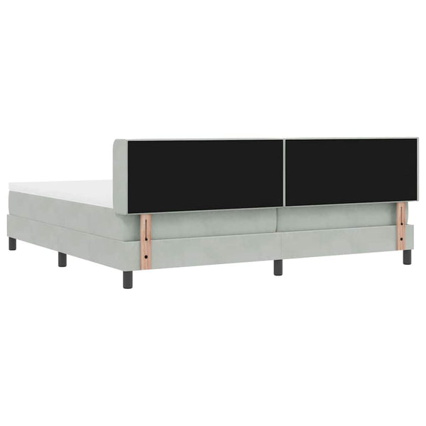 vidaXL Lit coffre avec tête de lit gris clair 200 x 200 cm velours