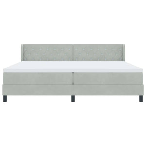 vidaXL Lit coffre avec tête de lit gris clair 200 x 200 cm velours