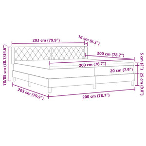 vidaXL Lit coffre avec tête de lit gris clair 200 x 200 cm velours