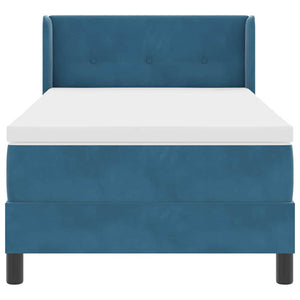 vidaXL Lit coffre avec tête de lit bleu foncé 200 x 100 cm velours