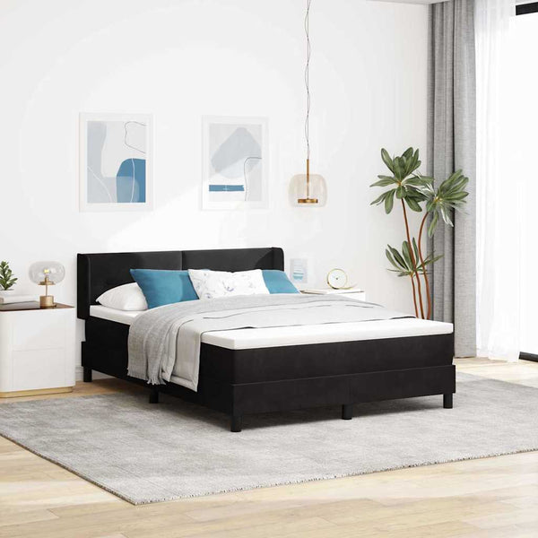 vidaXL Lit boxspring avec tête de lit noir 200 x 140 cm velours