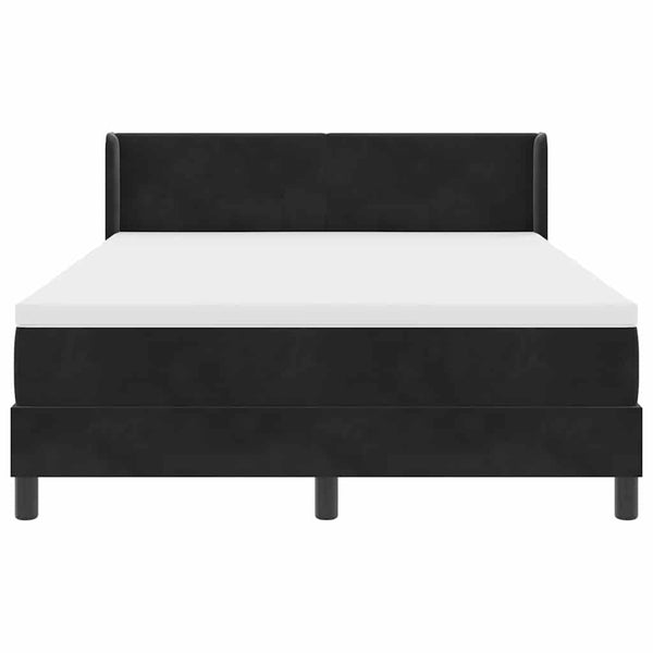 vidaXL Lit boxspring avec tête de lit noir 200 x 140 cm velours