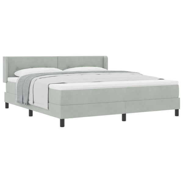 Boxspringbett Hellgrau Samt 200x180 cm