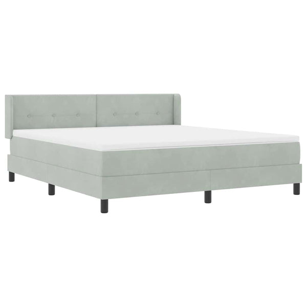 Boxspringbett Hellgrau Samt 200x180 cm