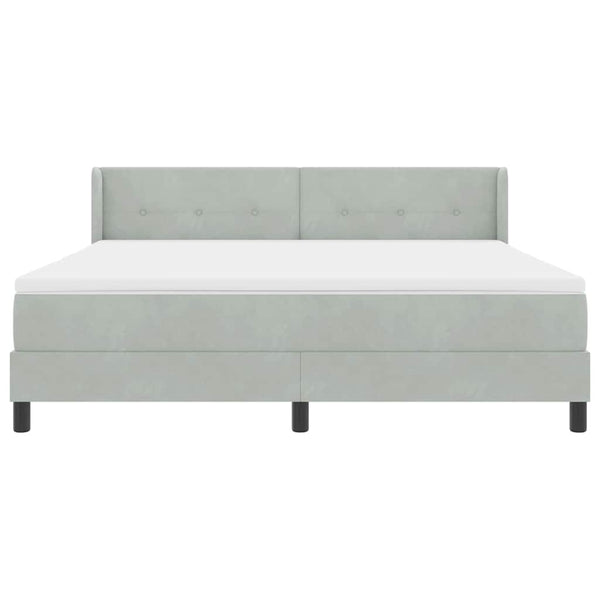 Boxspringbett Hellgrau Samt 200x180 cm