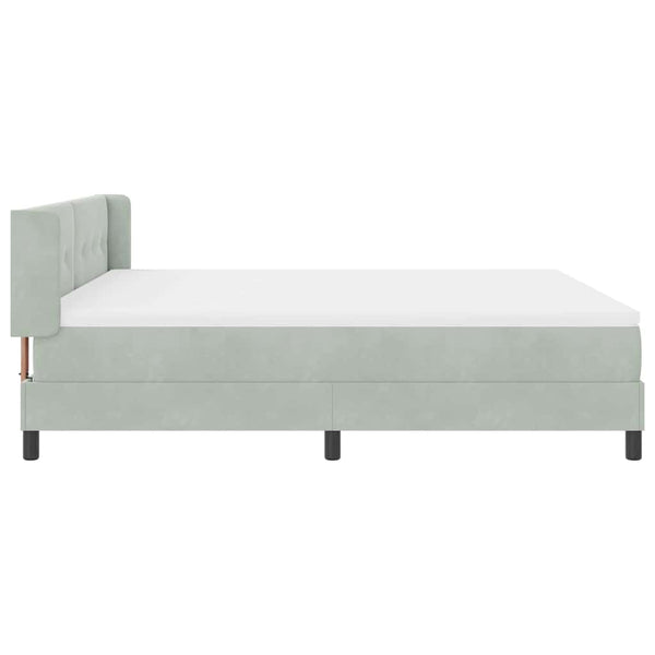 Boxspringbett Hellgrau Samt 200x180 cm