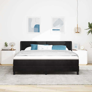 Boxspringbett Schwarz Samt 200x180 cm
