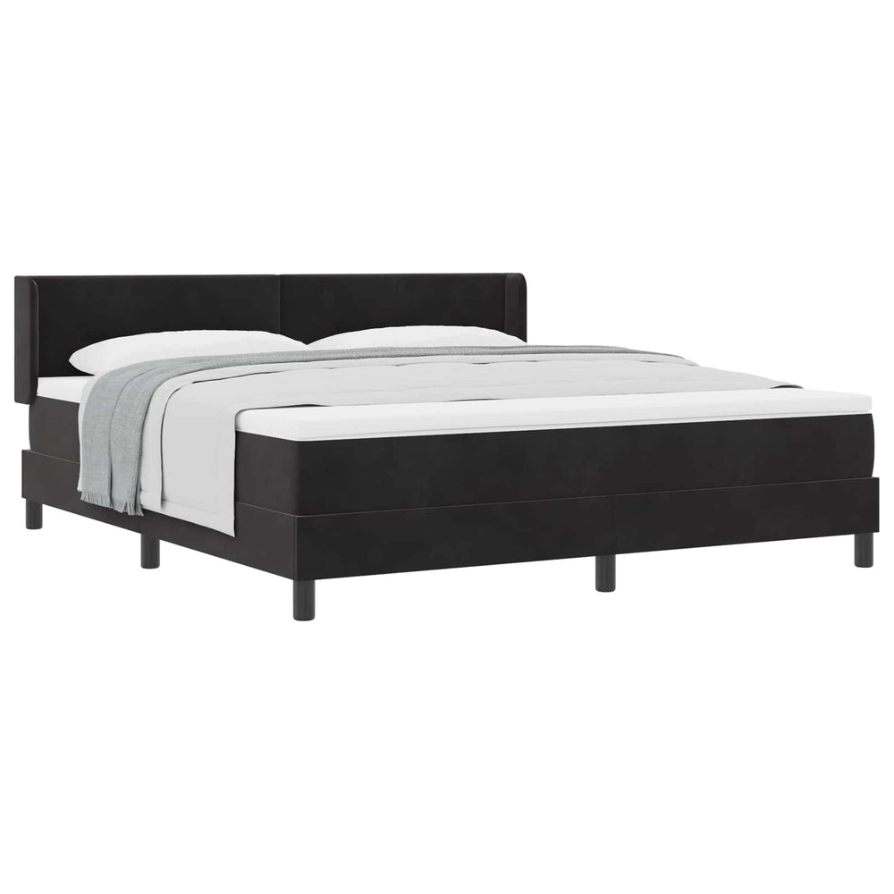 vidaXL Lit coffre avec tête de lit noir 200 x 180 cm velours