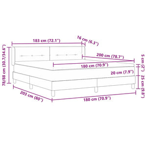 Boxspringbett Schwarz Samt 200x180 cm