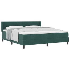 vidaXL Lit boxspring avec tête de lit vert foncé 200 x 180 cm velours