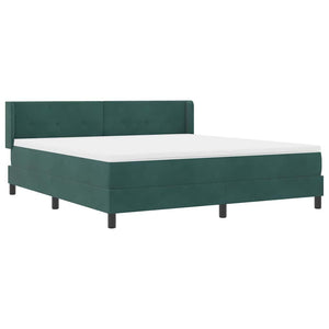 vidaXL Lit boxspring avec tête de lit vert foncé 200 x 180 cm velours