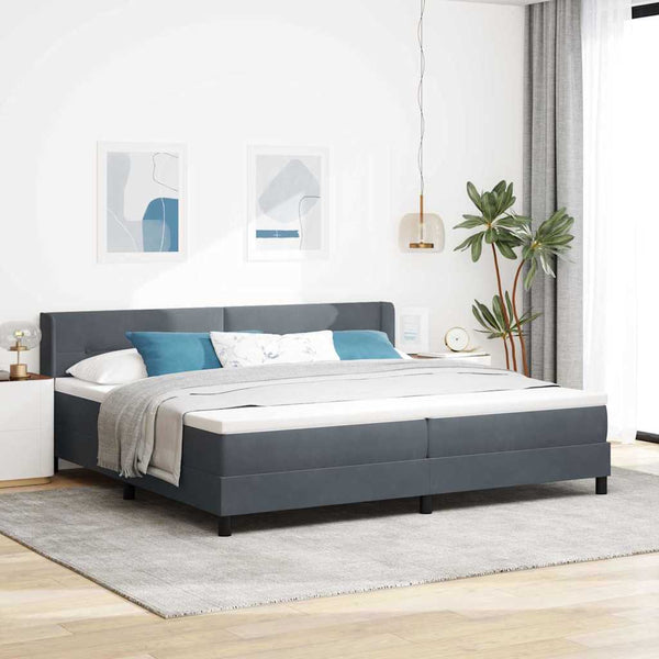 Boxspringbett Dunkelgrau 200x200 cm Samt