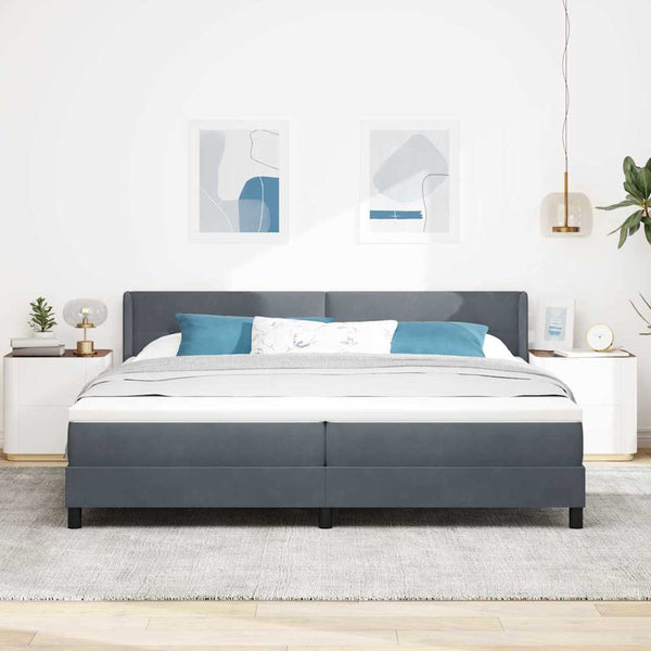 Boxspringbett Dunkelgrau 200x200 cm Samt
