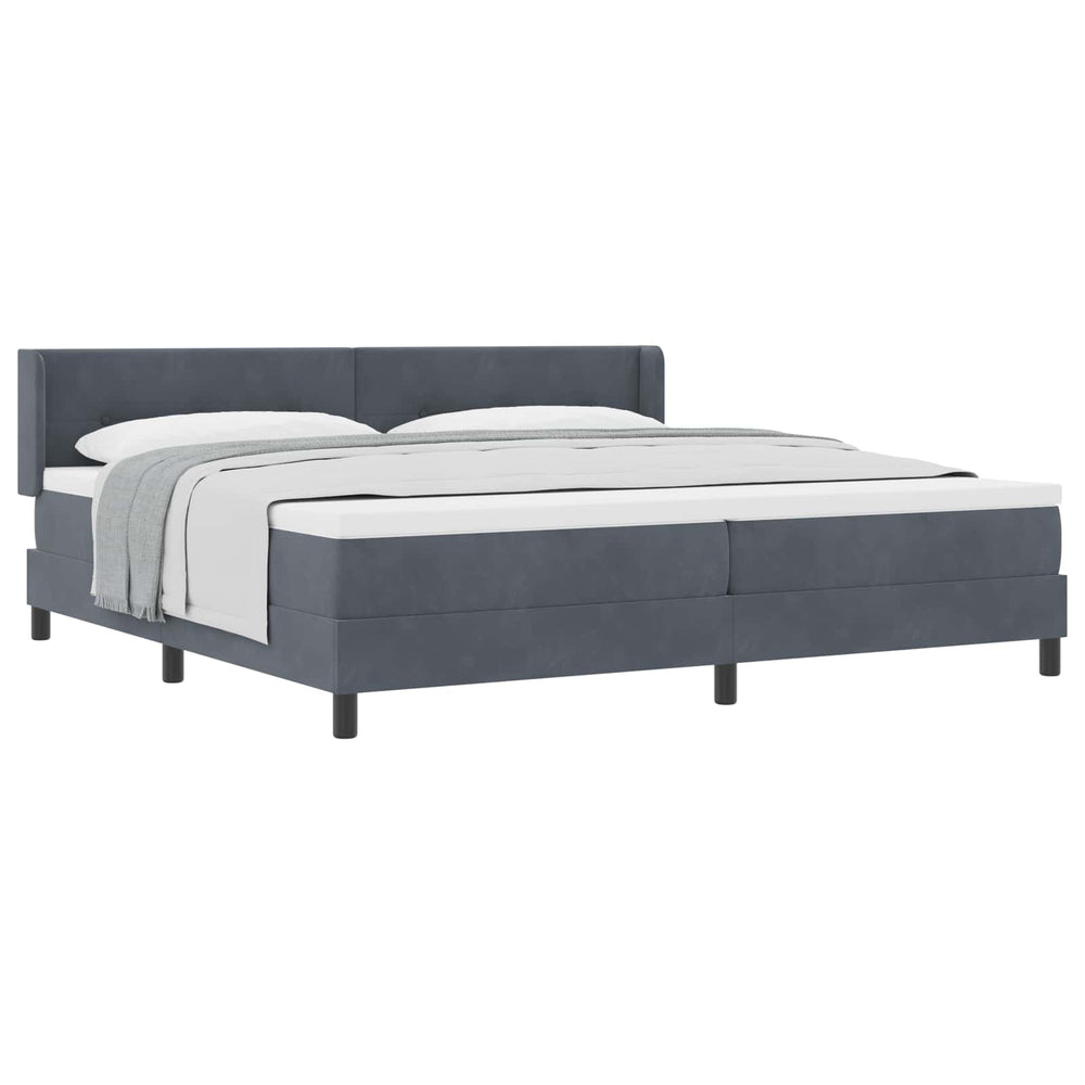 Boxspringbett Dunkelgrau 200x200 cm Samt