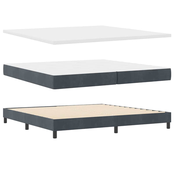 Boxspringbett Dunkelgrau 200x200 cm Samt