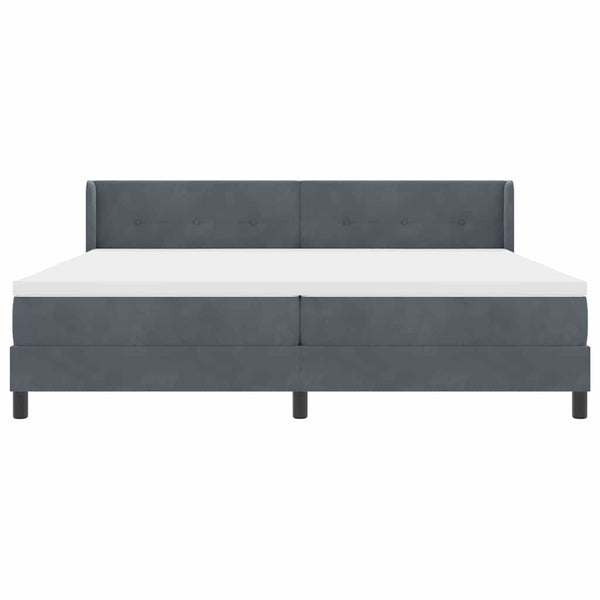 Boxspringbett Dunkelgrau 200x200 cm Samt