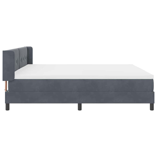 Boxspringbett Dunkelgrau 200x200 cm Samt