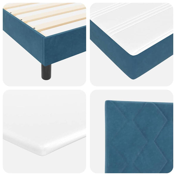 Boxspringbett Dunkelblau Samt 200x80 cm