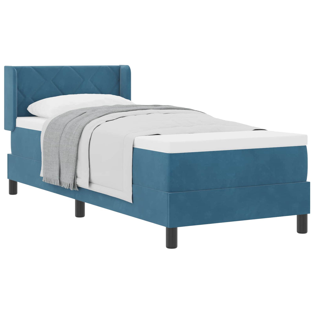 Boxspringbett Dunkelblau Samt 200x80 cm