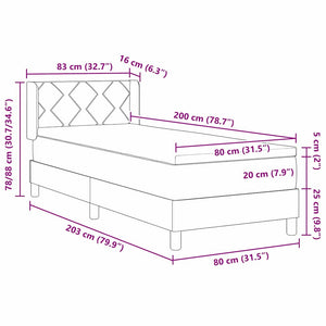 Boxspringbett Dunkelblau Samt 200x80 cm