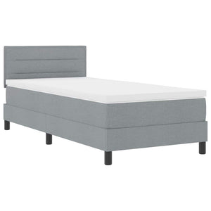 vidaXL Lit coffre avec matelas avec LED gris clair 80 x 200 cm tissu