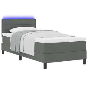 Boxspringbett mit LED Dunkelgrau 80x200 cm
