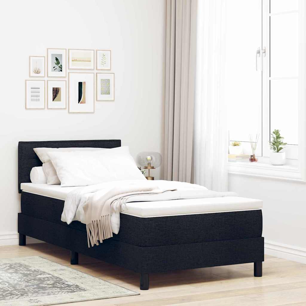 vidaXL Lit tapissier avec matelas et LED Noir 80 x 200 cm Tissu